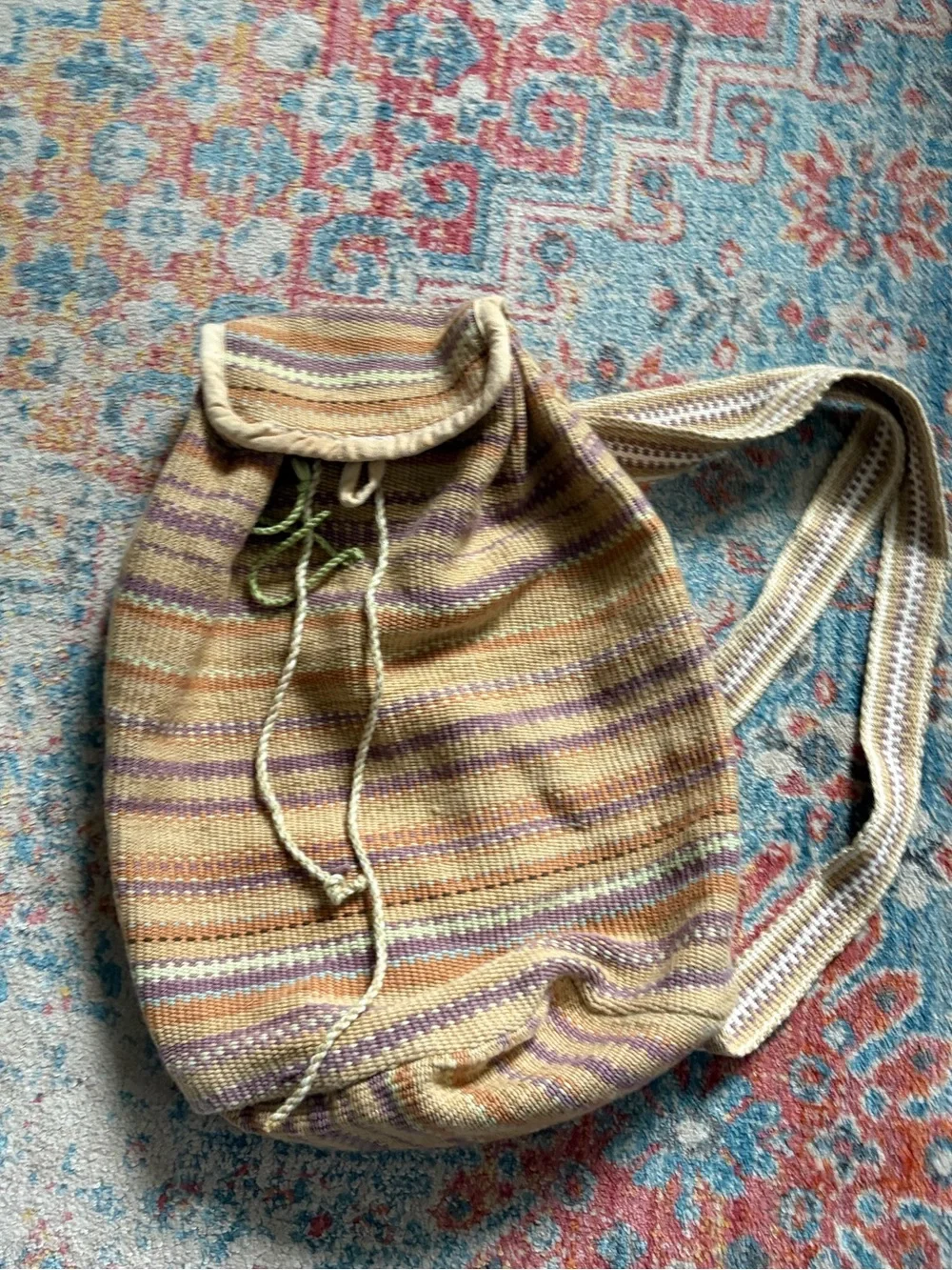 Handmade woven small backpack